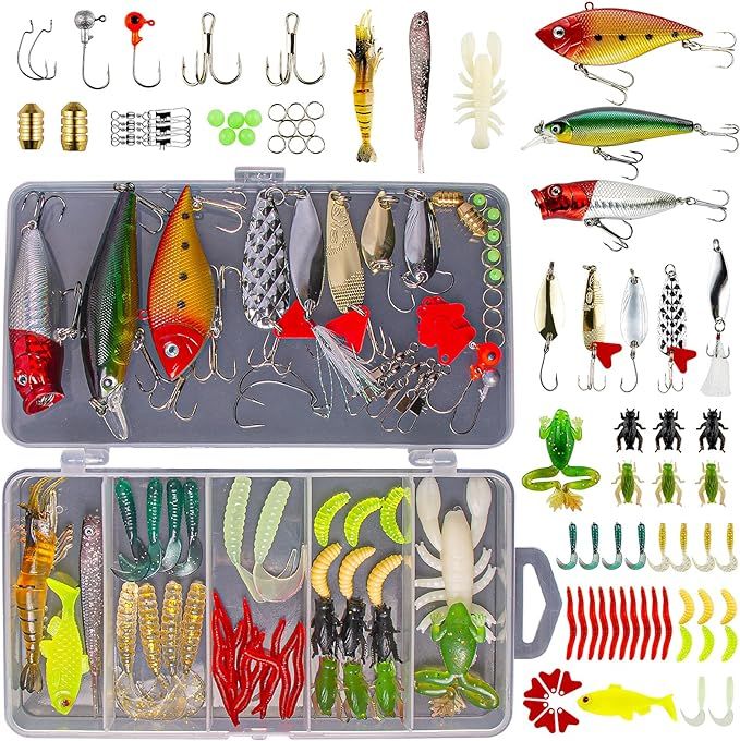 Amazon.com : GOANDO Fishing Lures Kit for Freshwater Bait Tackle Kit for Bass Trout Salmon Fishin... | Amazon (US)