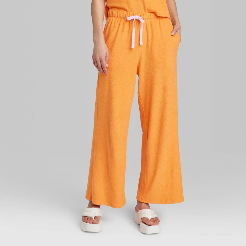 Women's Ascot + Hart Graphic Wide Leg Pants - Orange | Target