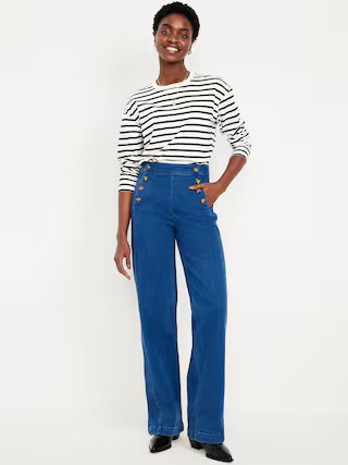 Extra High-Waisted Mariner Wide-Leg Jeans | Old Navy (US)