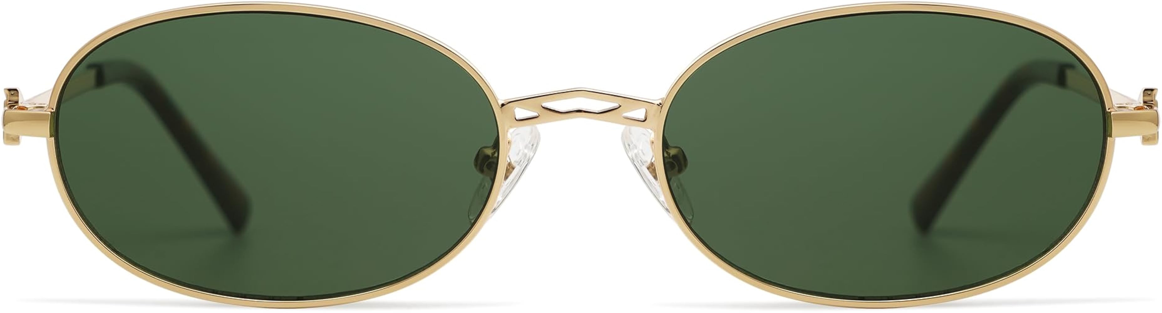 Retro Oval Sunglasses for Women Men Trendy Designer 90s Sun Glasses Classic Shades AP3662 | Amazon (US)