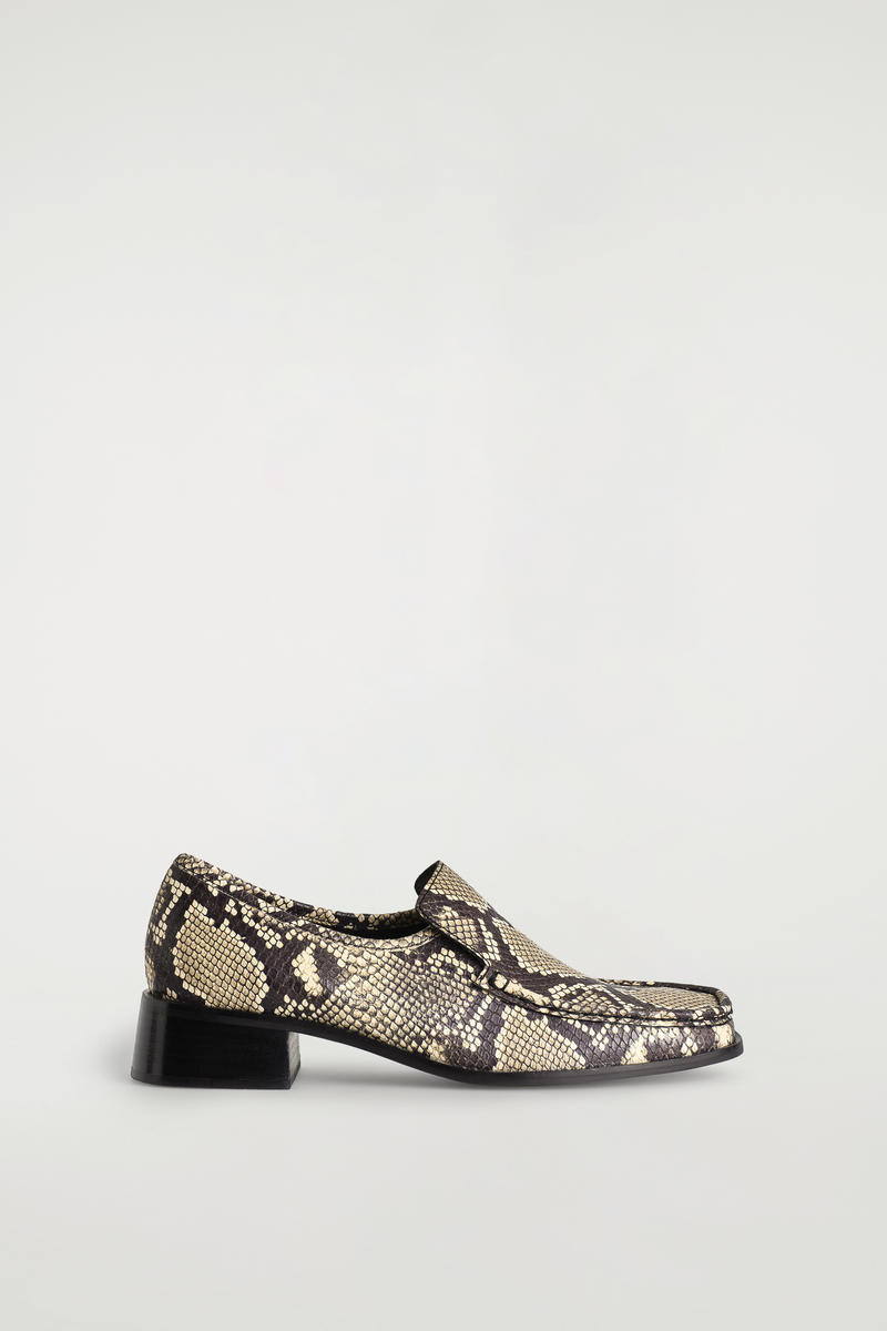 Square-Toe Leather Heel Loafers | COS (US)