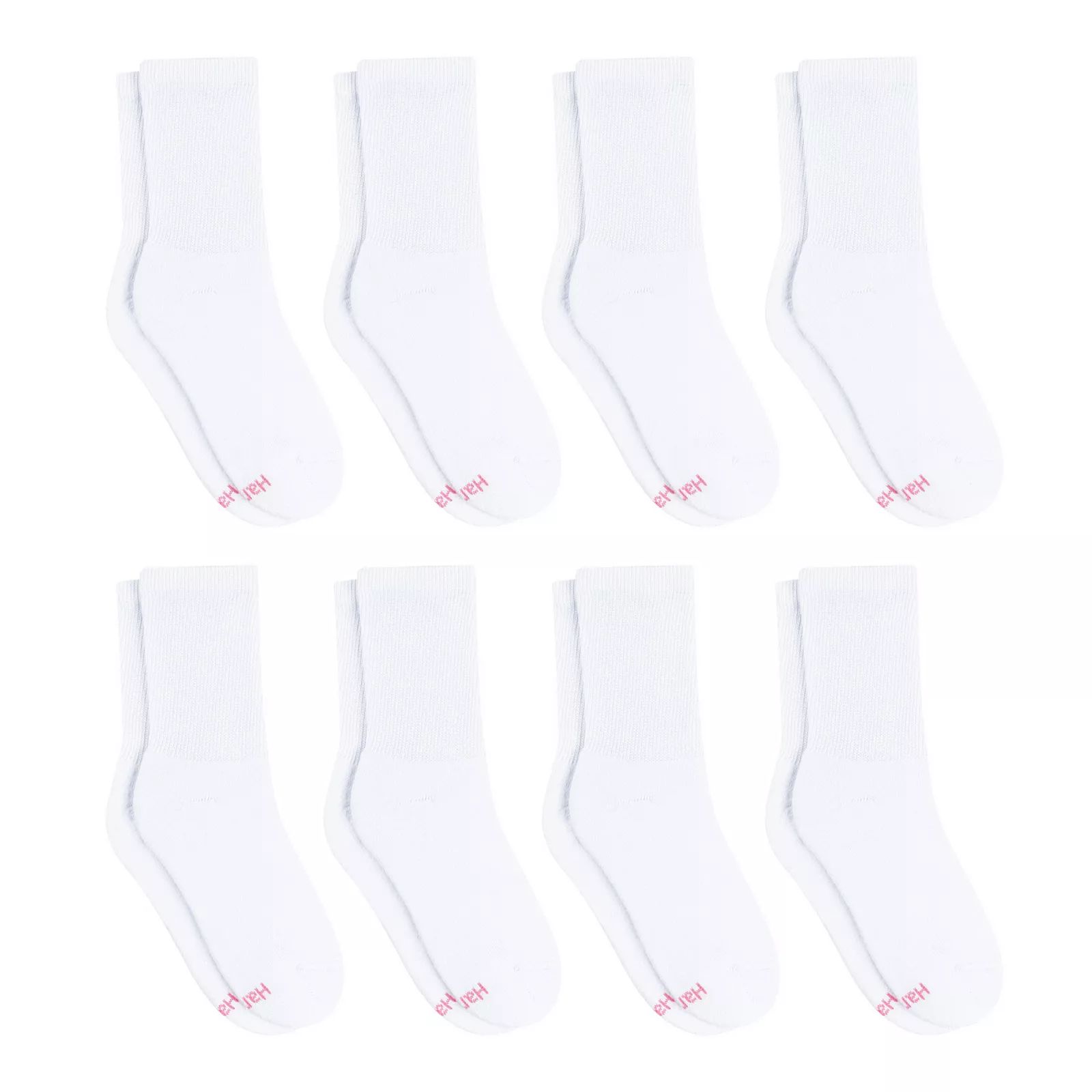 Women's Hanes Ultimate Cool Comfort 8-Pack Cushioned Crew Socks HWUCC8, Size: 9-11, White | Kohl's