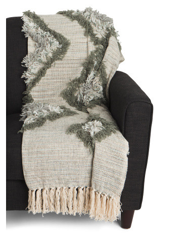Woven Tufted Diamond Throw | TJ Maxx