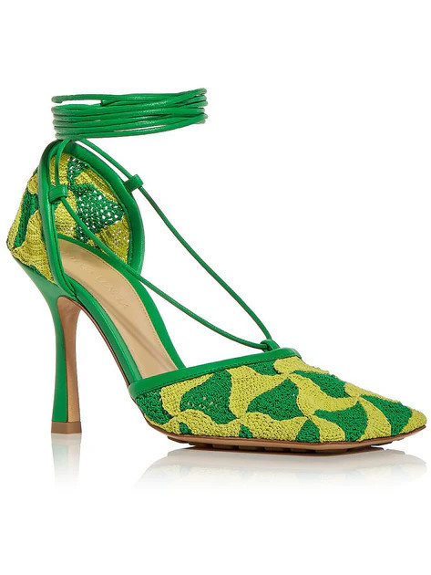 Womens Leather Crochet Strappy Sandals | Shop Simon