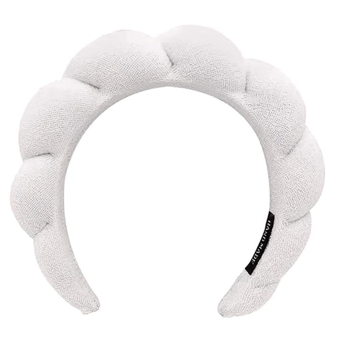 Headband for Spa, Makeup Removal, Shower, and Skincare - Sponge Headband (White) | Amazon (US)