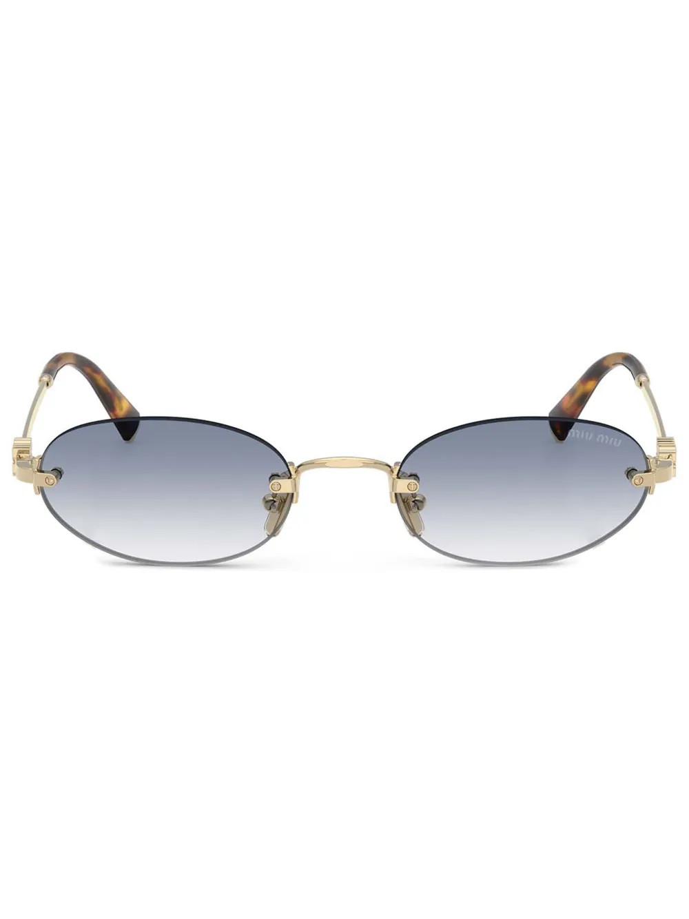 Miu Miu Eyewear oval-frame sunglasses - Gold | Farfetch Global