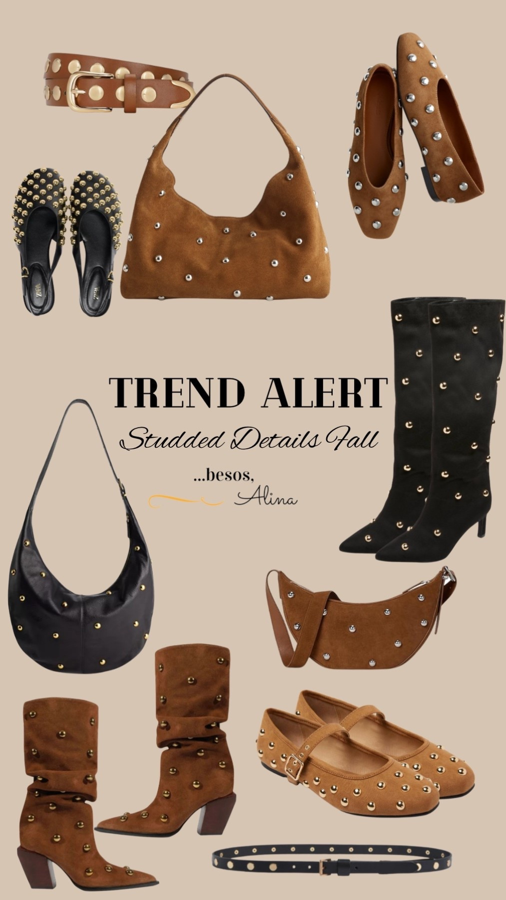 You may not need an entire new wardrobe, sometimes a few trendy accessories can revamp your fall closet love this gold studded trend on everything from bags to boots and flats 

#LTKOver40 #LTKStyleTip #LTKTall