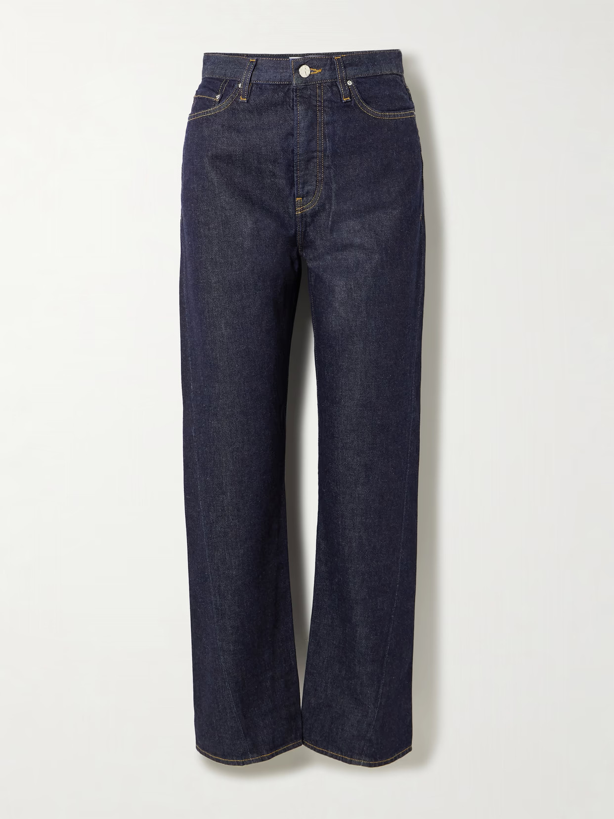 TOTEME - Twisted Seam High-rise Straight-leg Jeans - Blue | NET-A-PORTER (US)
