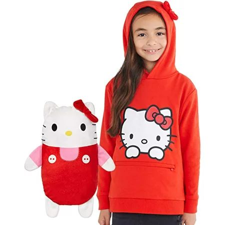 Cubcoats Hello Kitty 2 in 1 Transforming Pullover Hoodie & Soft Plushie Red Unisex Size 6 | Walmart (US)