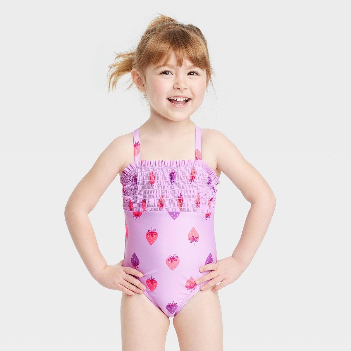 Toddler Girls' Strawberry One Piece Swimsuit - Cat & Jack™ Purple | Target