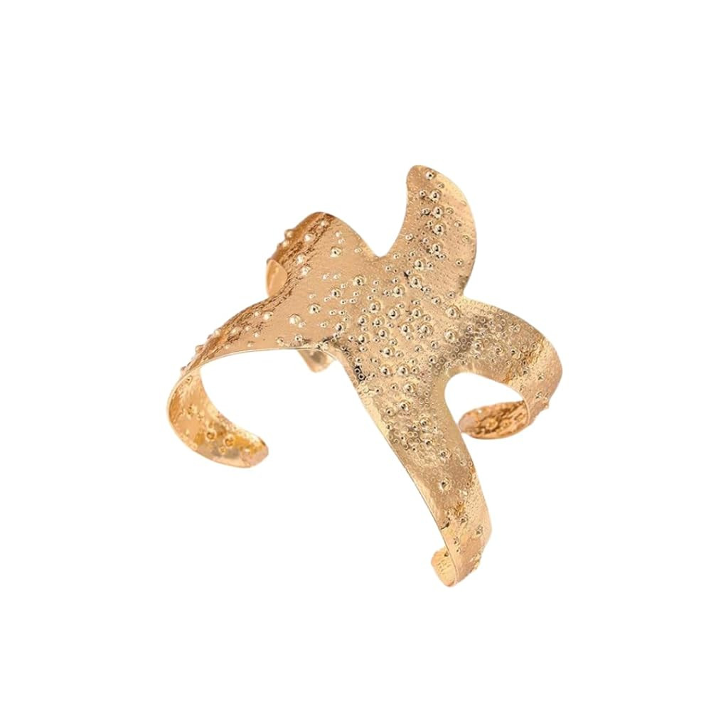 Blue Drop Arm Cuff for Women Starfish Shell Bracelet Gold Plated Cuff Bangle Adjustable Arm Cuff ... | Amazon (US)