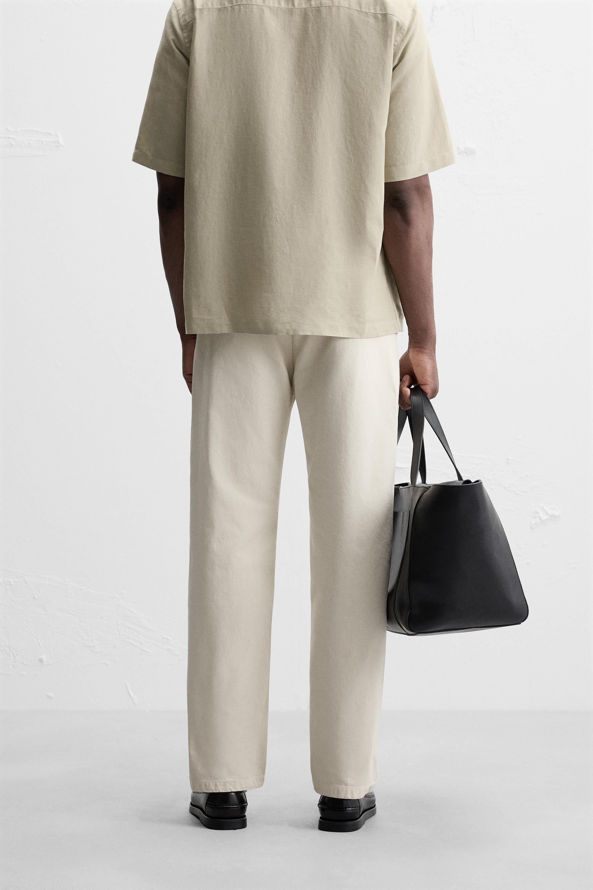 STRAIGHT-LEG PLEATED TROUSERS | Zara UK