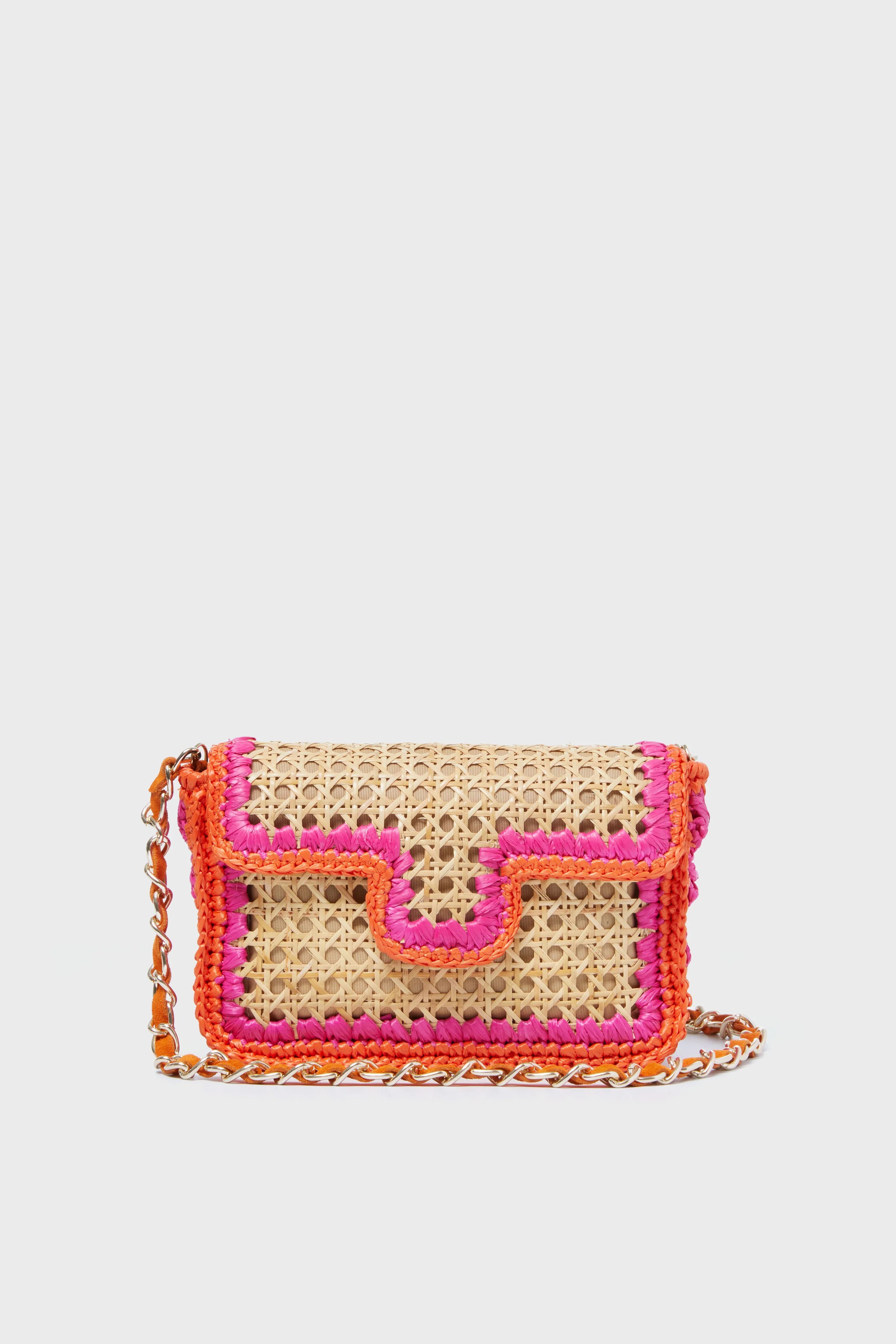 Natural and Pink Woven Crossbody | Tuckernuck (US)