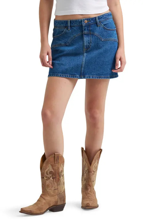 Wrangler Western Denim Miniskirt in Carolina at Nordstrom, Size Small | Nordstrom