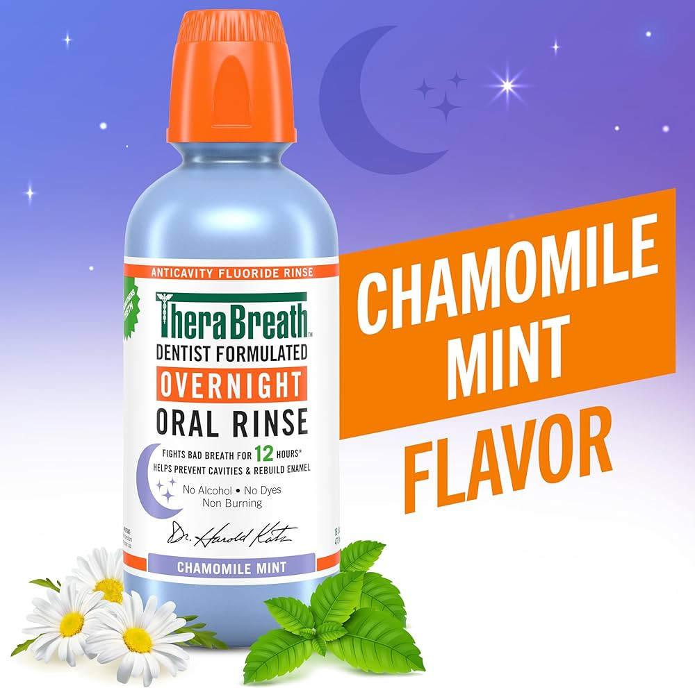 TheraBreath Overnight Mouthwash, Fights Bad Breath for 12 Hours, Chamomile Mint Flavor, Dentist F... | Amazon (US)