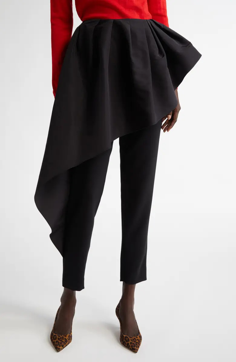 Carolina Herrera Draped Ruffle Crepe Skinny Pants | Nordstrom | Nordstrom