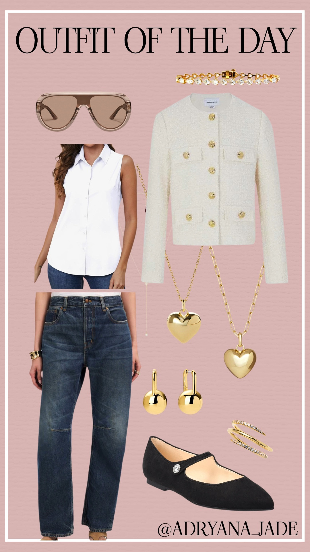 This tweed jacket looks like a million bucks but is refreshingly affordable (runs TTS) — paired with baby barrel jeans, a crisp white button-up, and classic Mary Janes that belong in every closet.

Get dressed. Feel good. Step into your day with confidence.
Shop my look via LTK — you deserve pieces that work hard and wow. 💛 #styleover50 #over50fashion #over50andfabulous #midlifewomen 


#LTKgrwm #LTKOver40 #LTKootd