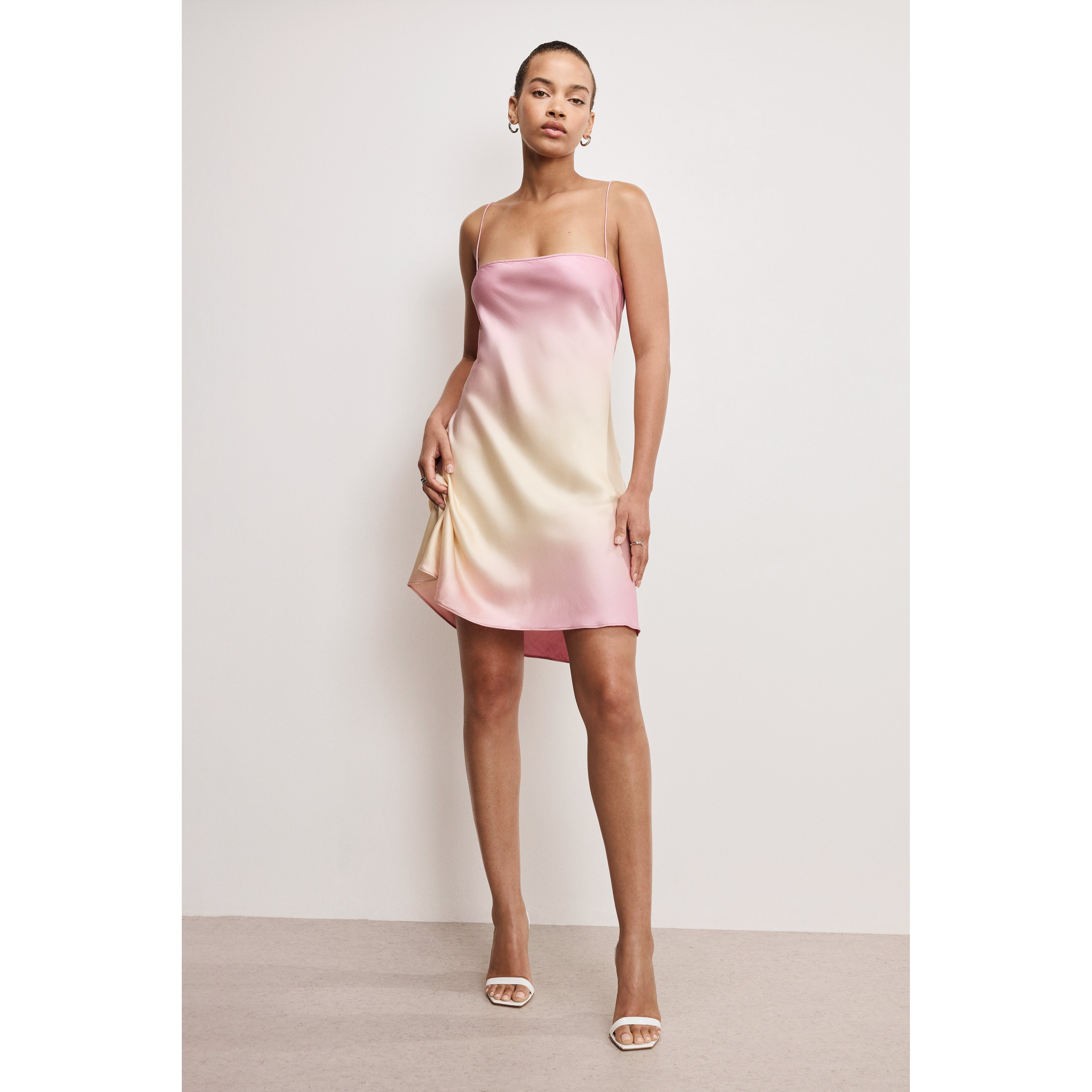 Women's Satin Mini Dress | Sunset Gradient, Size Small | Good American by Khlo� Kardashian | Good American