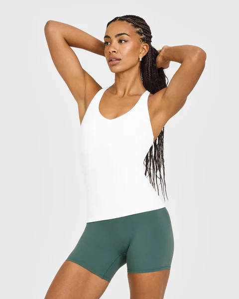 SoftMotion™ Racer Back Vest with Built in Bra Shelf 
 White | Oner Active (UK / US)