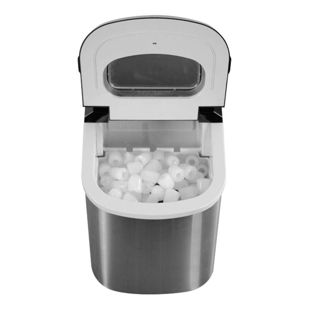 Magic Chef 27 lb. Portable Countertop Ice Maker in Stainless Steel-HNIM27ST - The Home Depot | The Home Depot