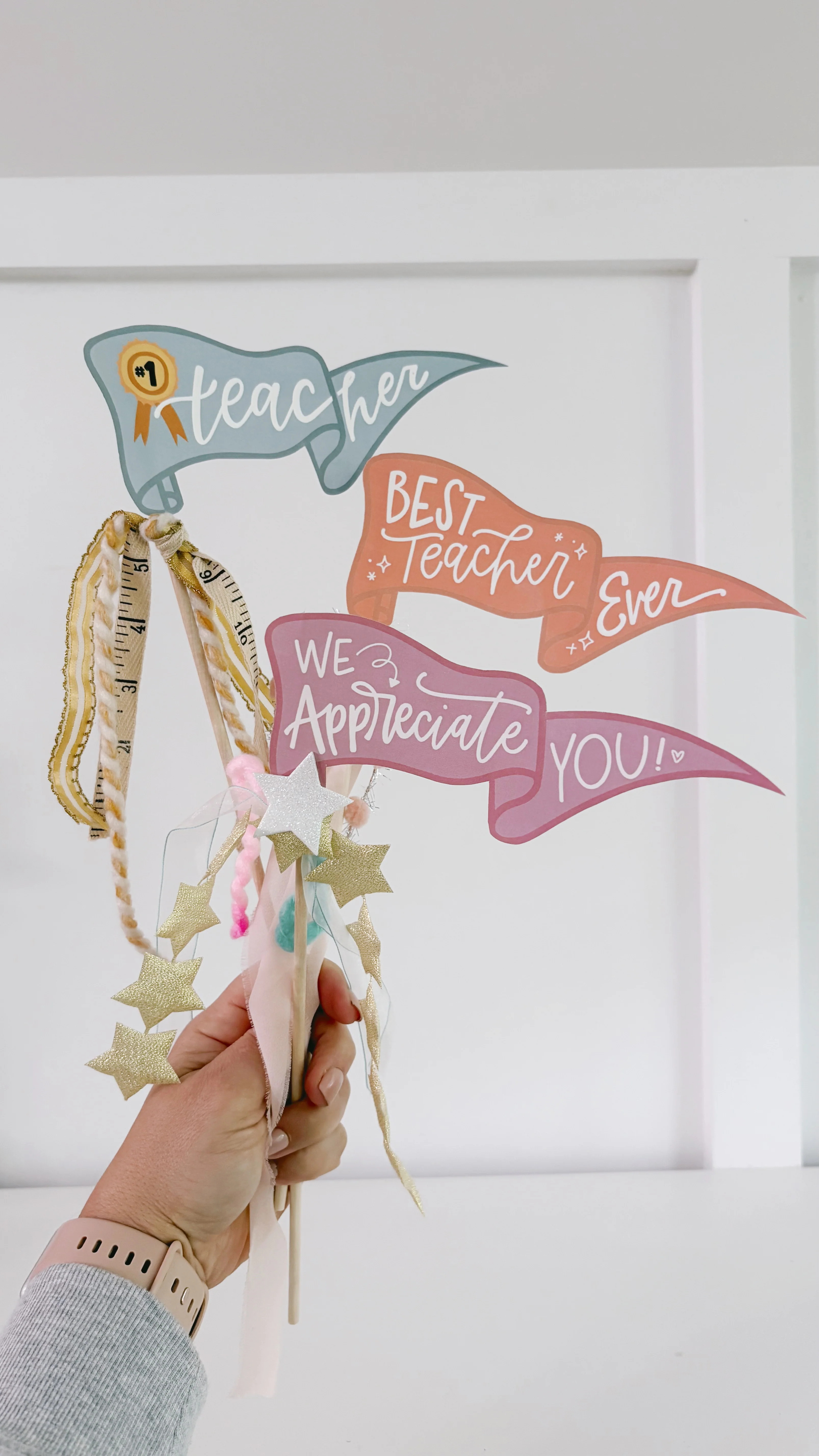 Teacher Appreciation tags + flags | The Letter Vee