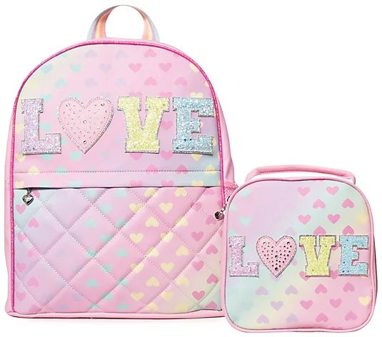 OMG Accessories Love Ombre Large Backpack and Lunch Bag - QVC.com | QVC