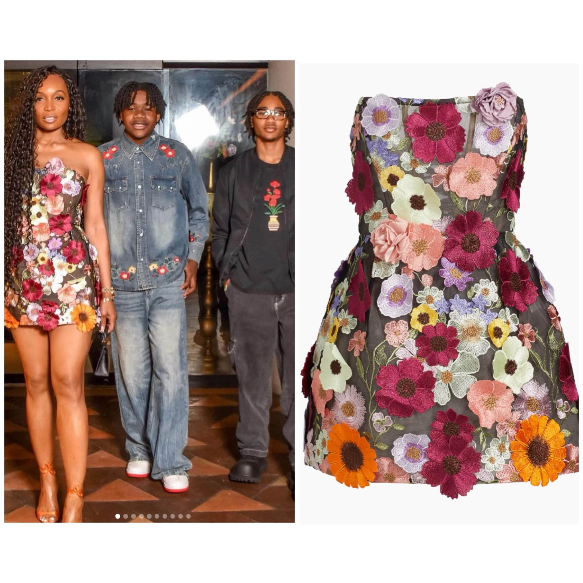 Marlo Hampton’s Flower Appliqué Mini Dress 📸 = @marlohampton