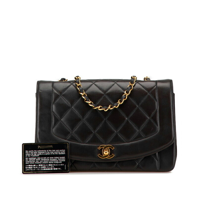 CHANEL Diana 25 Matelasse Coco Mark Chain Shoulder Bag A01165 Black 250131N  | eBay | eBay US
