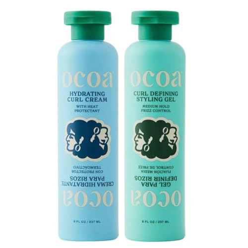 OCOA Curl Cream & Styling Gel Bundle – Hydrate, Define, & Protect Curls – Made with Hibiscus, Mango Butter, Flaxseed, and Marula Oil – Frizz-Free, Long-Lasting, Soft & Touchable Finish – 8oz | Amazon (US)