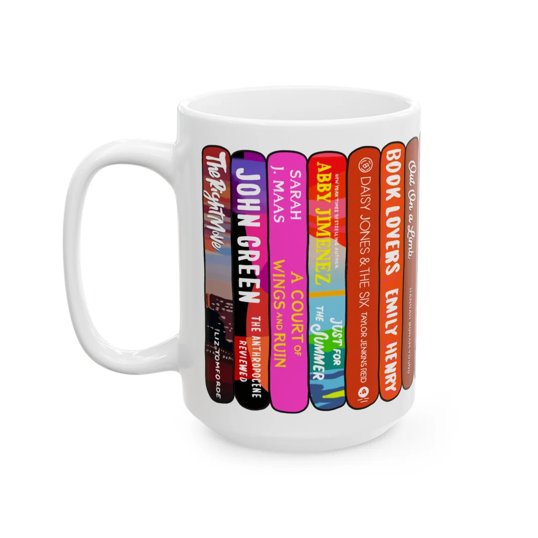 Custom WHITE Bookstack Tall 15oz Mug - Etsy | Etsy (US)