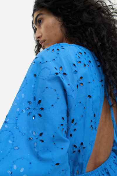 Eyelet embroidered Tie-detail Dress | H&M (US + CA)