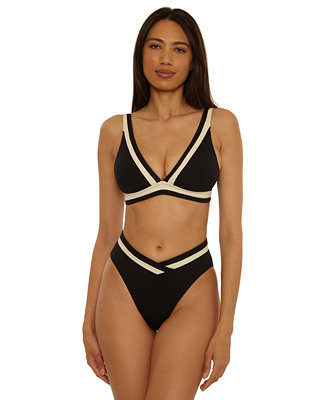 Women's Color-Block High-Waist Swim Bottoms | Macy's