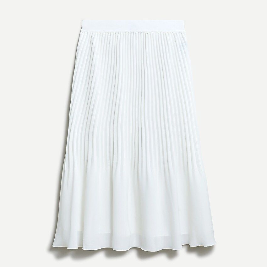 Elastic-waist pleated midi skirt | J.Crew Factory