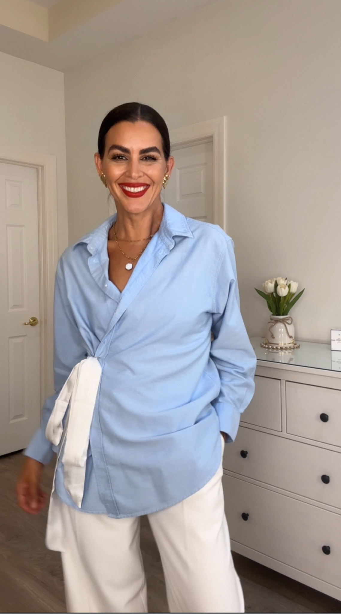 Wearing shirt in size M. Lipstick is feels so grand. 
Adding similar pants.

 I am 5’7” | 126 pounds 

#LTKStyleTip #LTKSaleAlert #LTKU