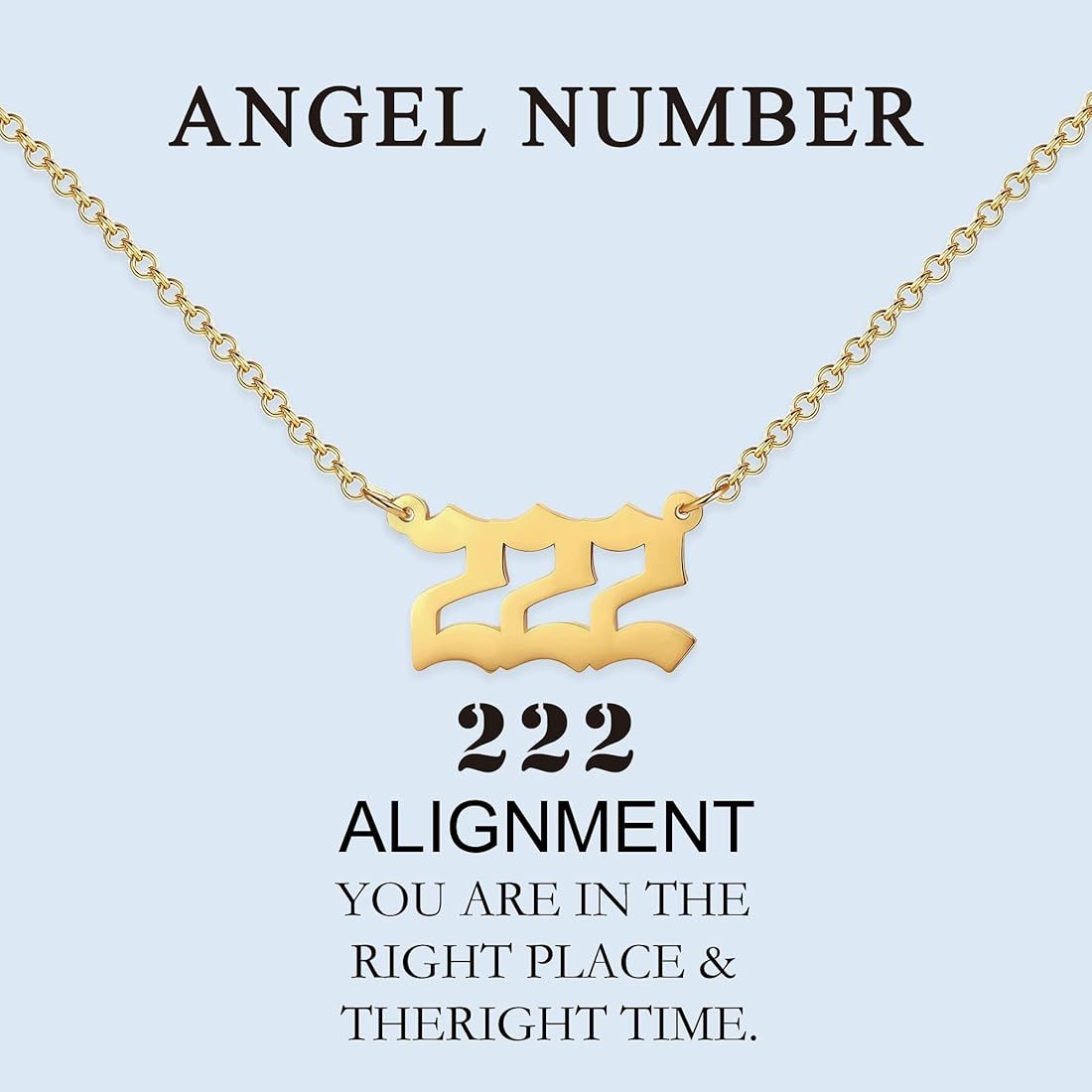 JeeweLife 18k Gold Plated Stainless Steel Angel Number Necklaces Gold Necklace for Women Girls | Amazon (US)