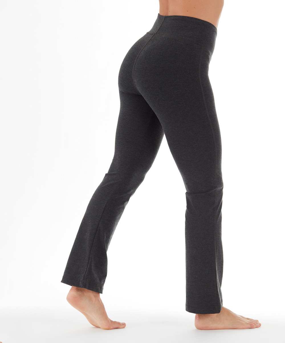 Heather Charcoal 29'' Tummy-Control High-Waist Bootcut Flared Leggings - Women | Zulily