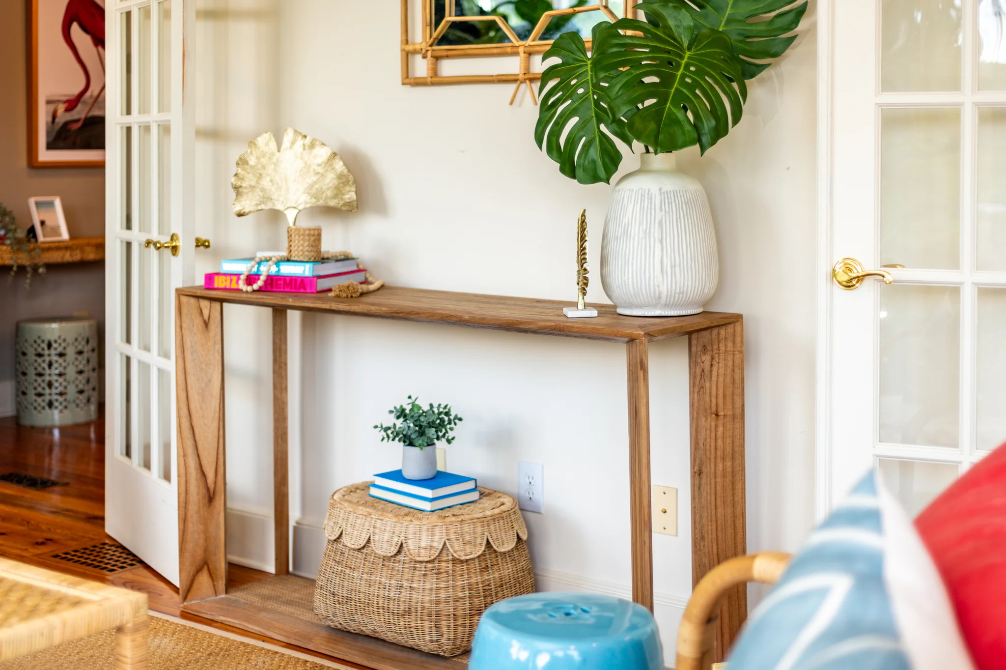 Scalloped Rattan Basket - Small - IN STOCK AND SHIPPING! | Auden & Avery