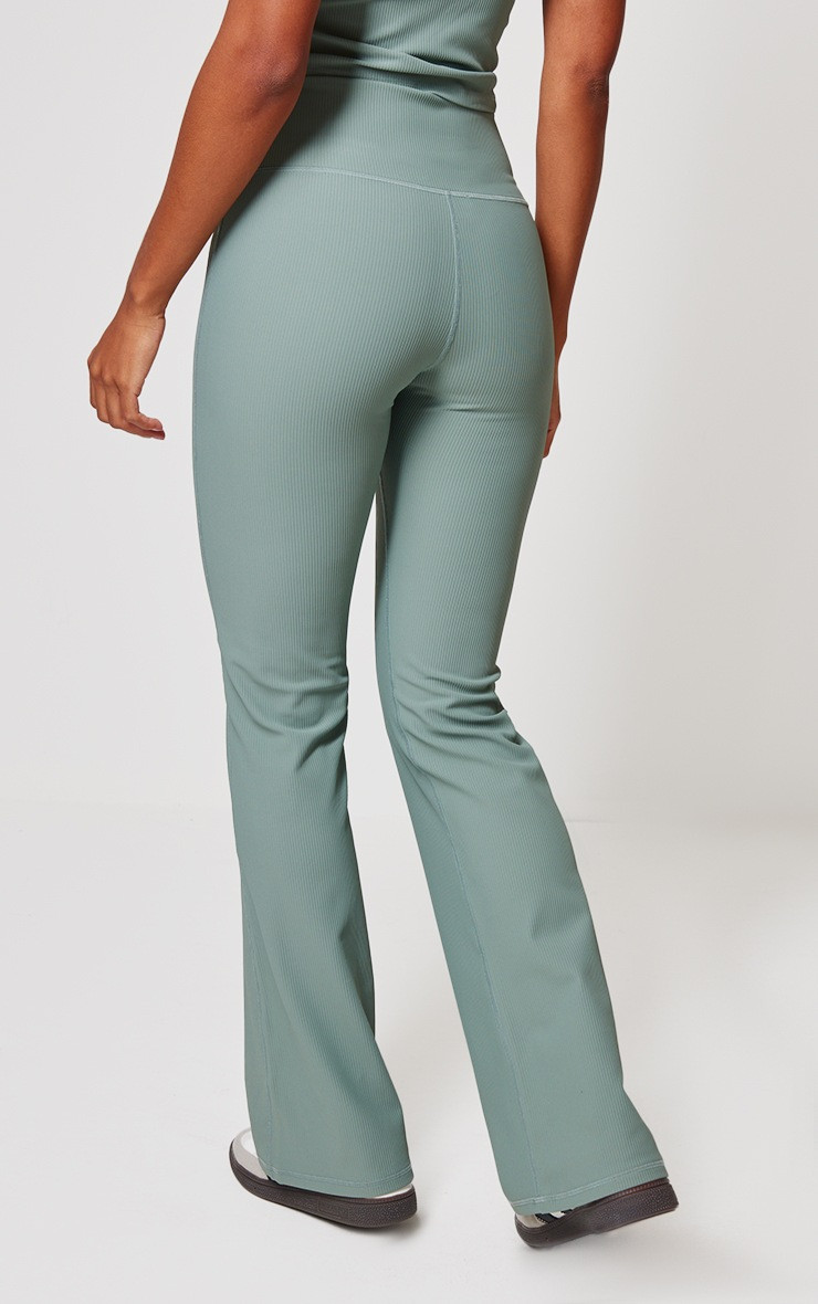 Sea Green Active Rib Cross Waist Yoga Pants | PrettyLittleThing UK
