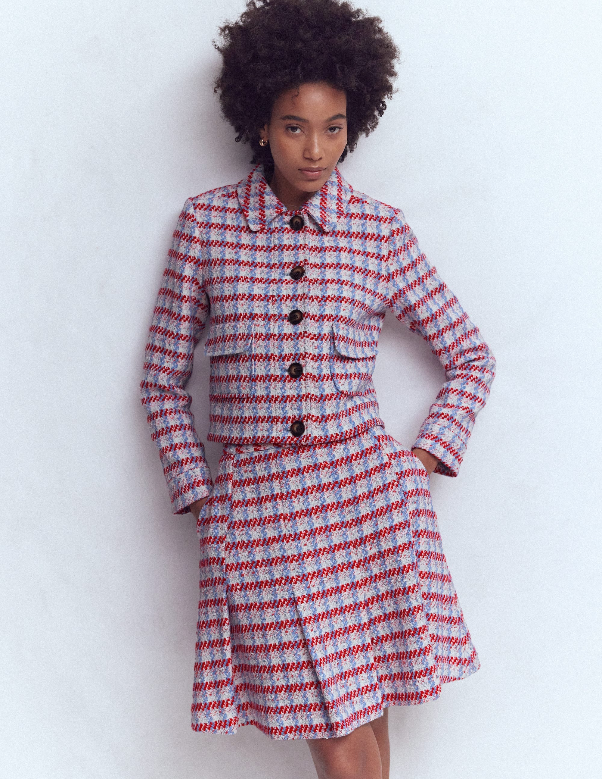 Lisburn Patch Pocket Jacket-Pink Textured | Boden (US)