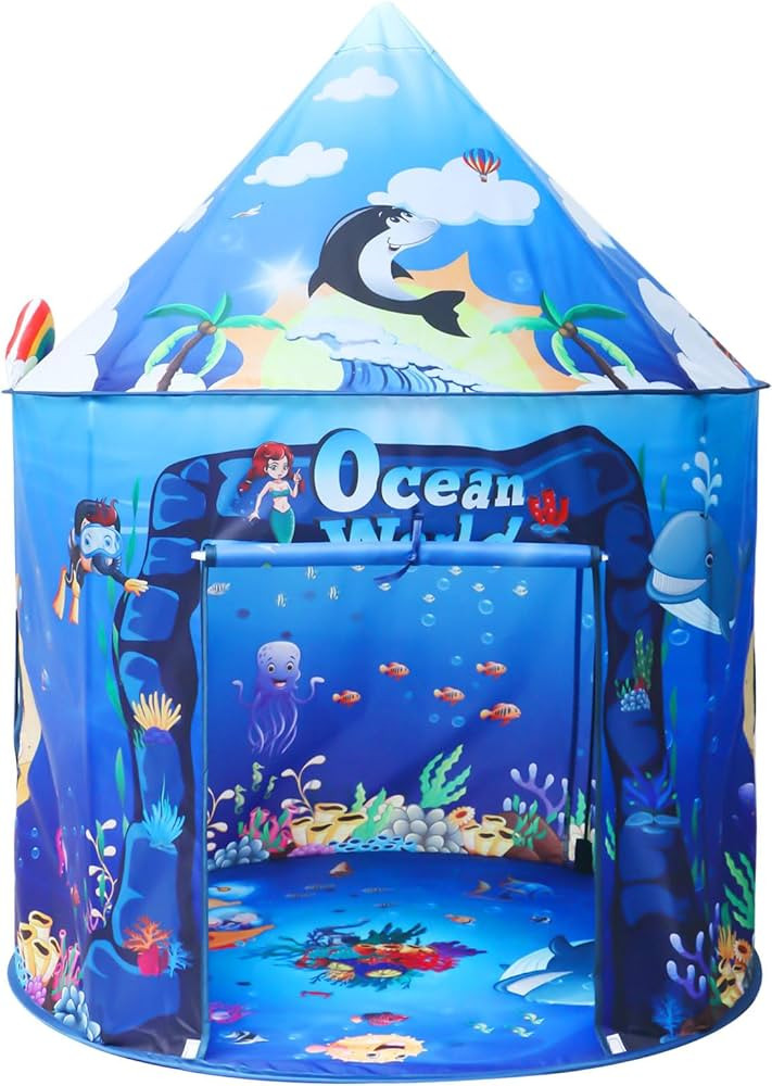 KIRKJUFELL Premium Under The Sea Kids Tent, Ocean Mermaid Play Tent for Kids as Toys, Pop Up Prin... | Amazon (US)