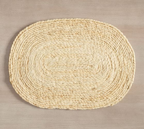 Mori Oval Coil Handwoven Jute Placemats | Pottery Barn (US)
