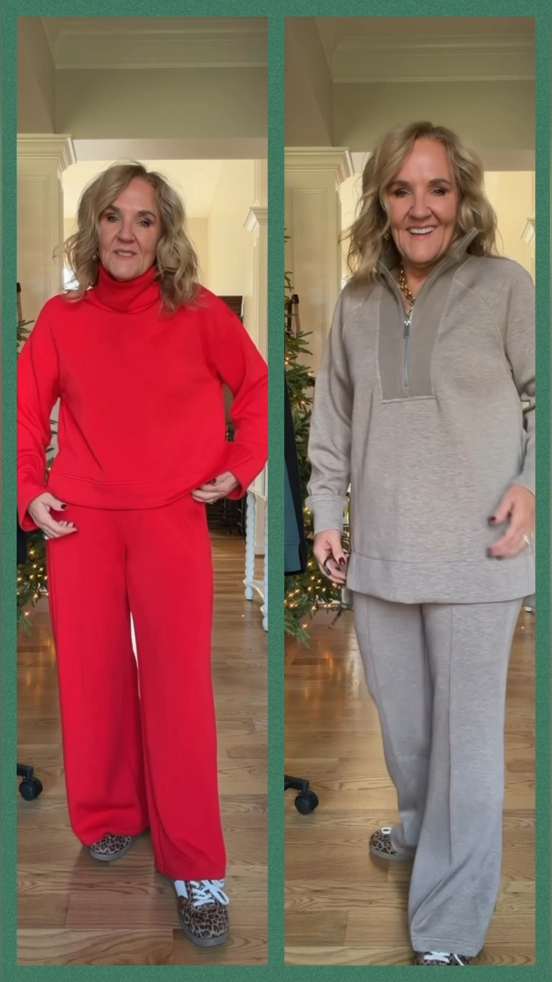 Last day! 30% off! The two @spanx sets I brought this weekend. Wearing size med petite in bottom, medium on top. 
The tab is the brushed air essentials. Perfect for the days where the high is 40 degrees! 
The red pants are a new track pant style with pockets and no drawstring. Love them. 

Buying a gift for mom and the set isn’t in budget? Buy any of these tops. She can go back and buy the bottoms herself  

#LTKOver40 #LTKTravel #LTKCyberWeek