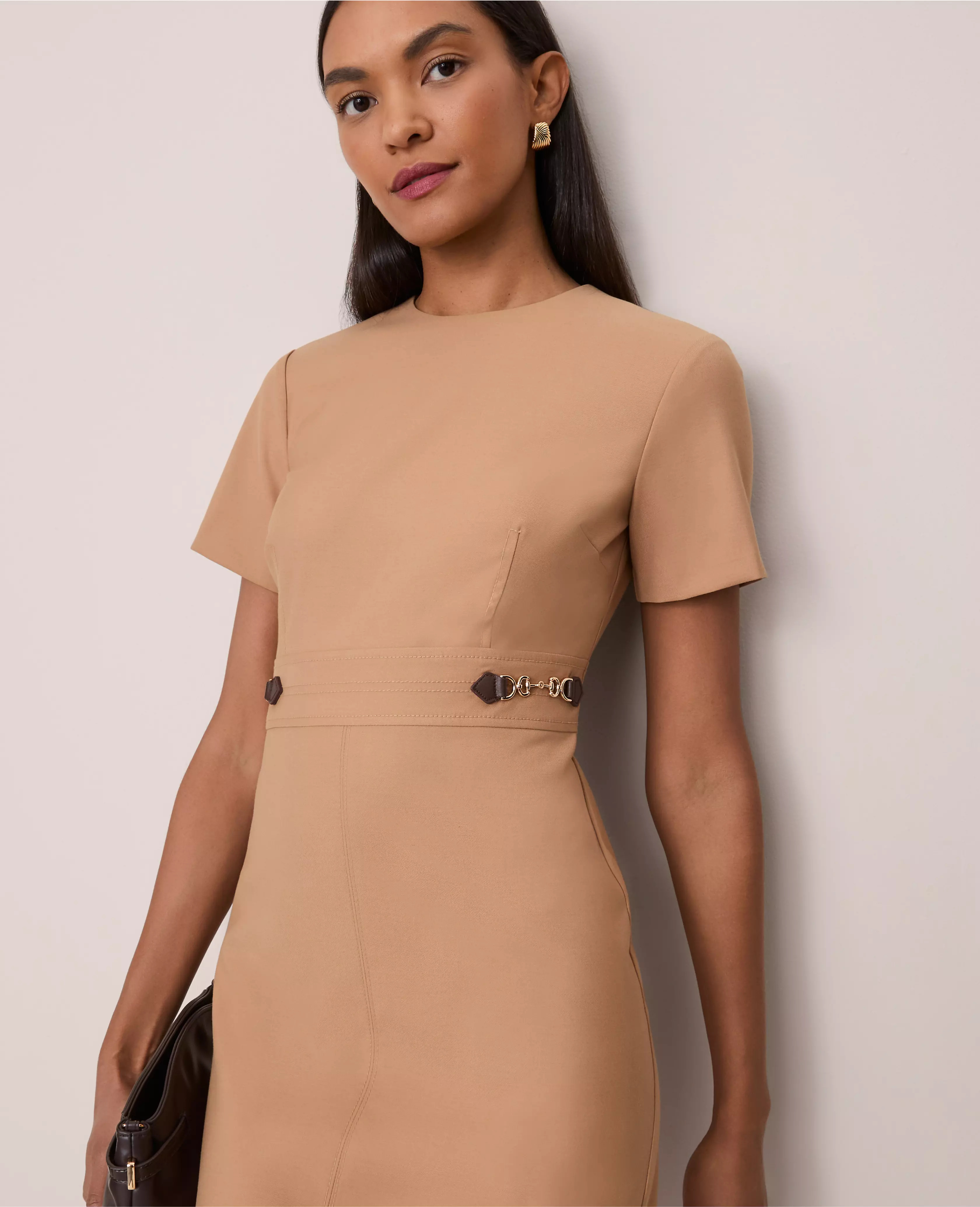 Horsebit Midi Sheath Dress | Ann Taylor