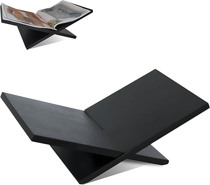 Greenwich Book Display Stand - Large Cross Frame Black Oak Wooden Book Holder, Open Book Display ... | Amazon (US)