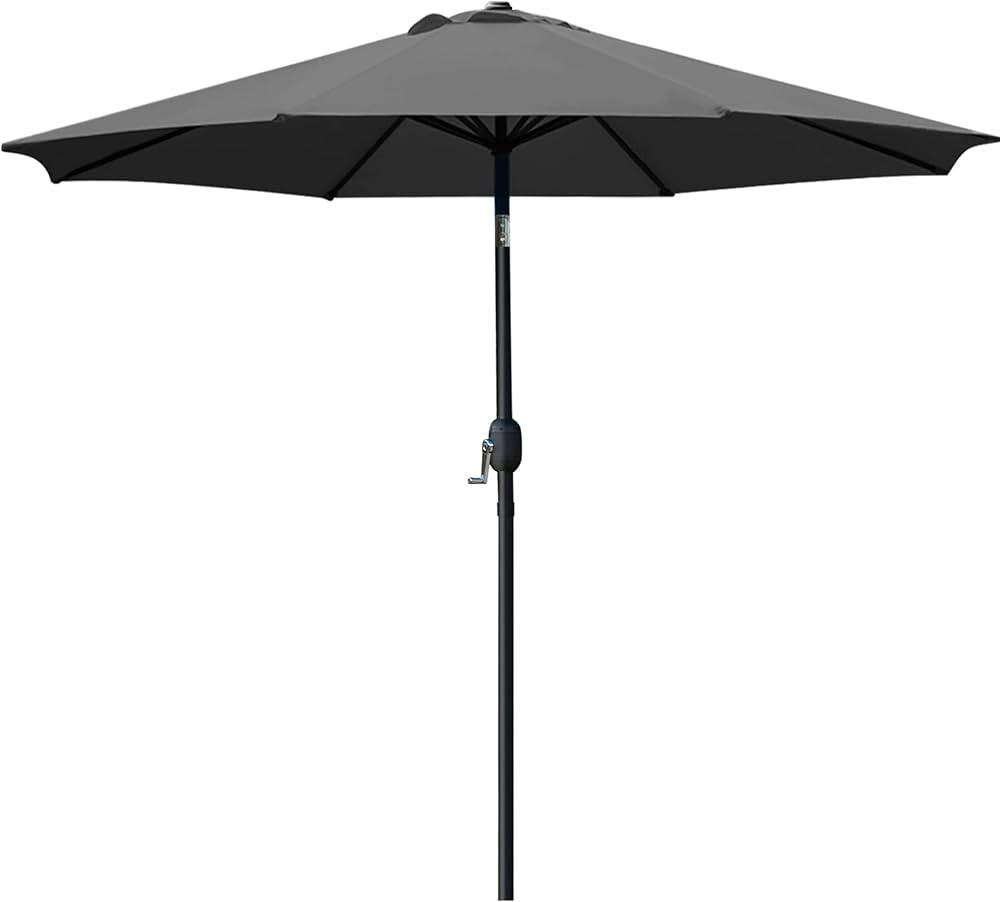 Sunnyglade 9' Patio Umbrella Outdoor Table Umbrella with 8 Sturdy Ribs (Grey) | Amazon (US)