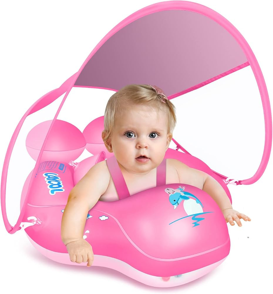 LAYCOL Baby Pool Float with UPF50+ Sun Protection Canopy,Add Tail Never Flip Over Inflatable Baby... | Amazon (US)