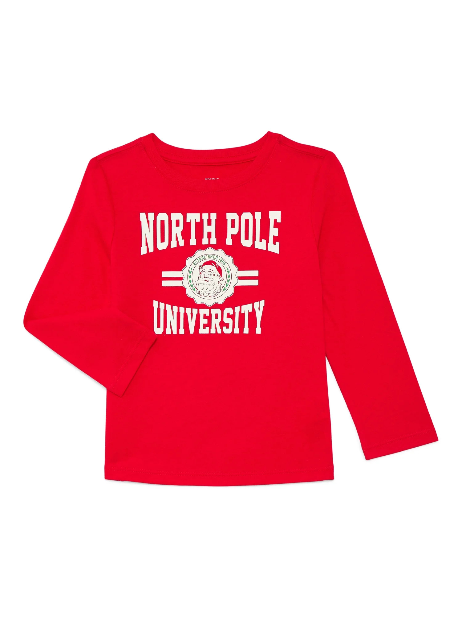 Holiday Time Toddler Boys or Girls Christmas Tee with Long Sleeves, Sizes 12M-5T | Walmart (US)