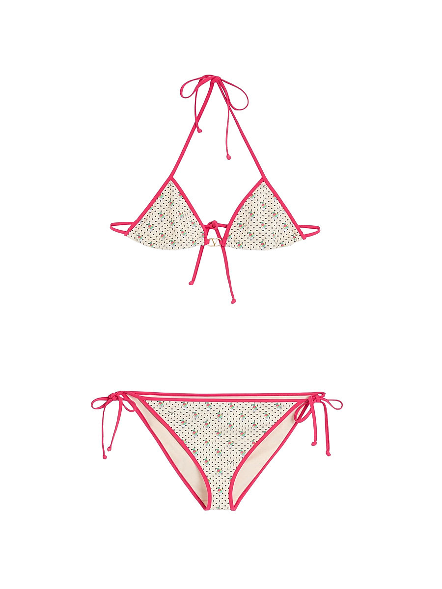 Women's Gelatini Print Lycra Bikini with Polka Dots - Multicolour - Size XL | Saks Fifth Avenue