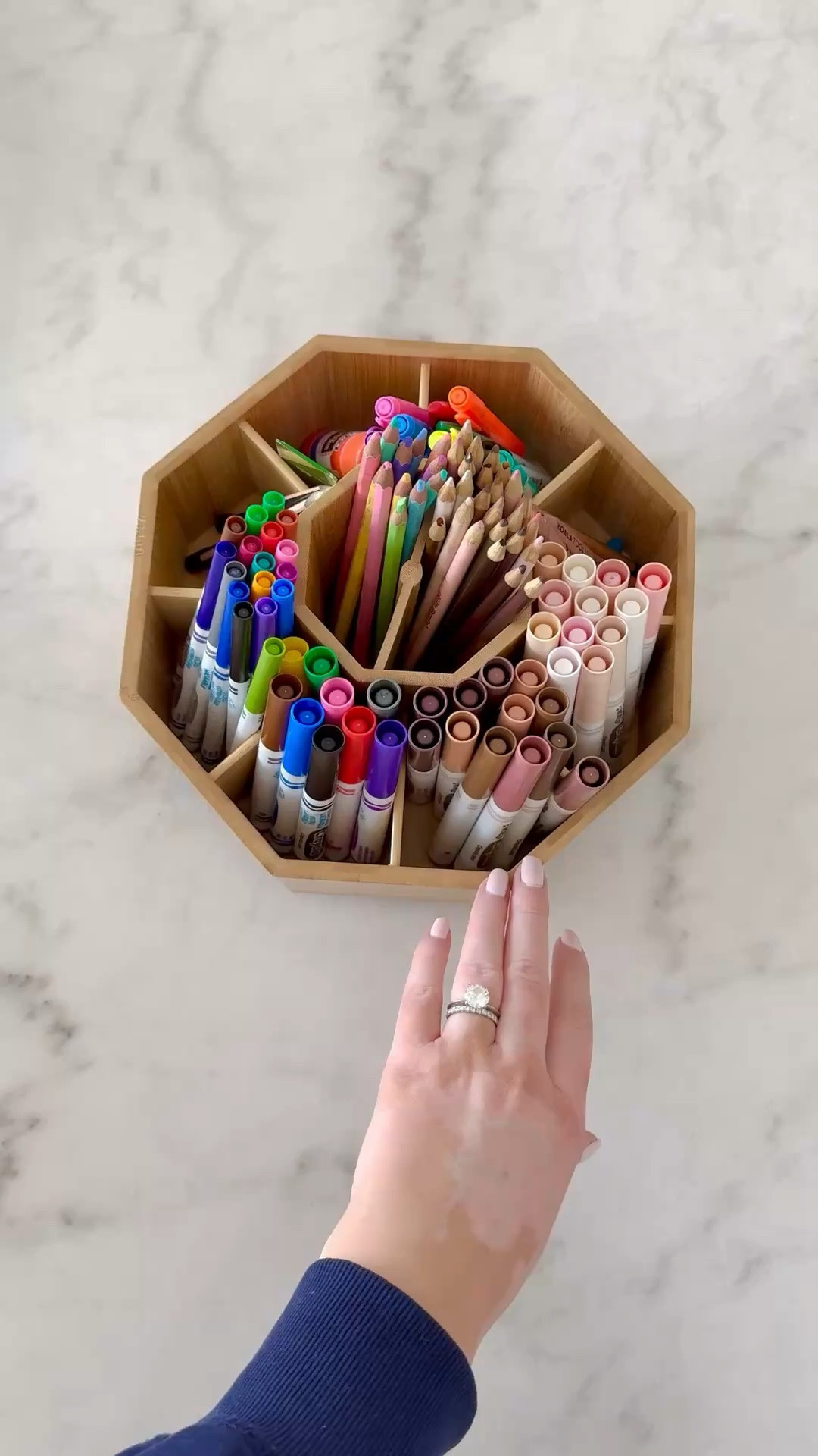 This rotating wooden art supply organizer is awesome! It works so well for organizing pencils, markers, colored pencils, highlighters, dry erase markers, school supplies, and other art supplies for kids or adults.

My 7-year-old son loves it and carries to the kitchen table and back to the cabinet easily!

It’s a high quality, attractive, and organizes a large amount of art supplies while keeping it quick and easy to find. 

I’ve linked more Amazon organization favorite finds.

Kids organization, art supply organization, organize home, art materials 

#LTKHome #LTKKids #LTKFindsUnder50