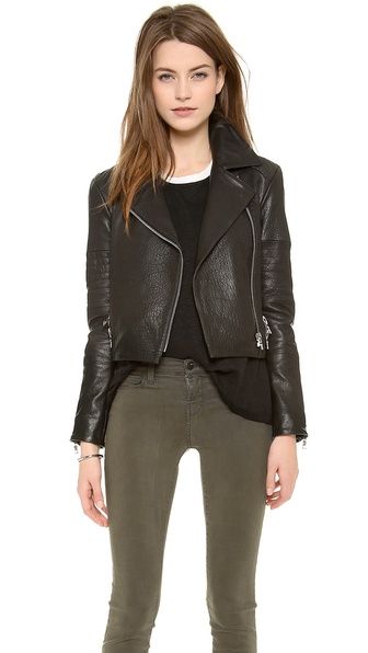 J Brand Ready-To-Wear Wayfarer Leather Jacket - Black | Shopbop